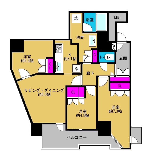 ◆レジデンスタワー上本町◆《5F》